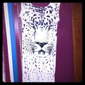 Leopard Faced Tunic T-Shirt Dress